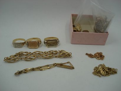 3 Bagues Or 19,90 g 2 Bracelets Or 7,30 g...