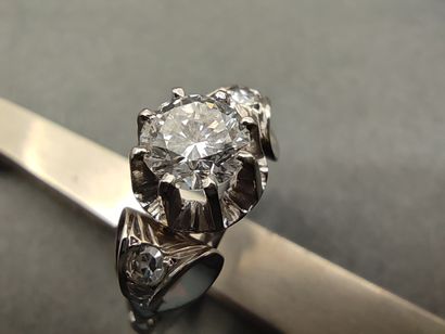 TRAVAIL Français 

BAGUE en or gris et platine...