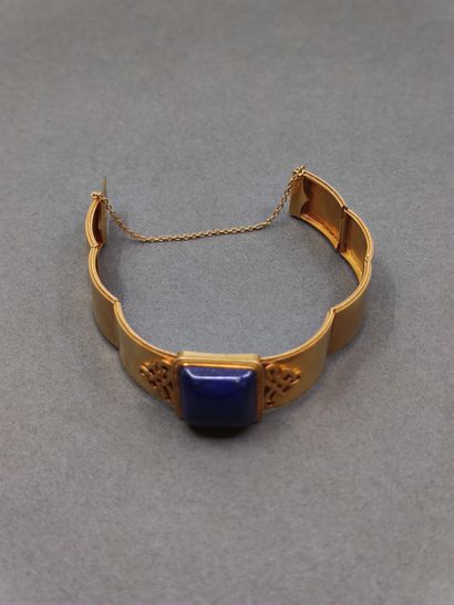 
Bracelet jonc articulé en or jaune 750 orné...