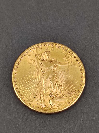 PIECE de 20 dollars or 1928

Poids : 33,43...