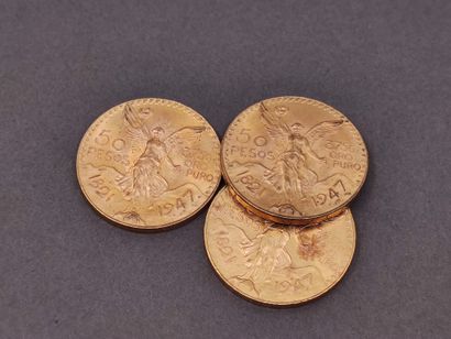 
LOT de trois pièces de 50 pesos or




Poids...