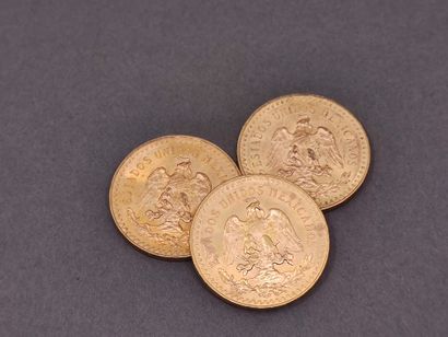 
LOT de trois pièces de 50 pesos or




Poids...