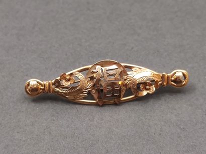 BROCHE en or 750 à décor d'idéogrammes chinois

Poids...