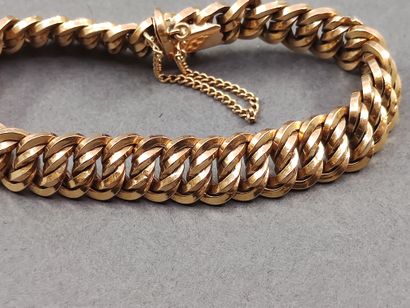 BRACELET maille américaine en or jaune 750°...