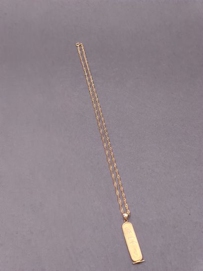 CHAINE en or jaune 750° ornée d'un pendentif...