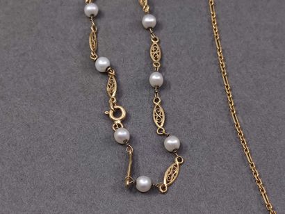 
LOT d'or 750 comprenant :




Collier cassé...
