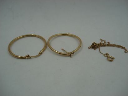 1 Paire Boucles Or 18kt 1,77 g déteriorées...