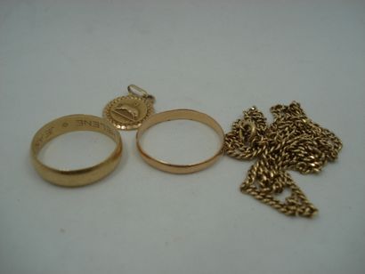 2 Alliances Or 18kt 5,74 g déteriorées 1...