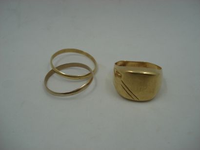 1 Bague chevalière Or jaune 18kt 8,12 g 1...