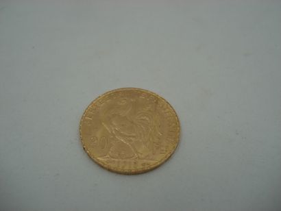 1 Pièce Or 22kt 6,46 g 20 francs au coq ...