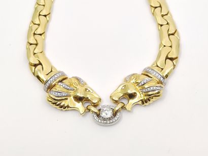 COLLIER en or 750° agrémenté de têtes de...