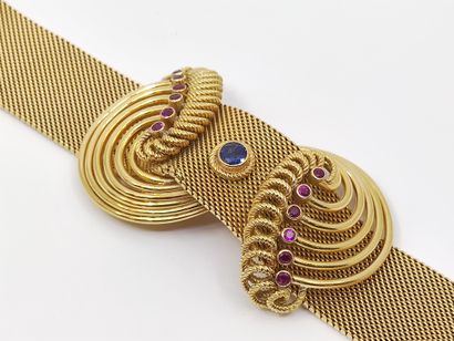 BRACELET en or 750, orné de pierres de synthèse

Poids...