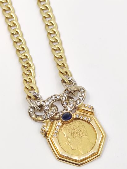 COLLIER en or 18 kt supportant un PENDENTIF...