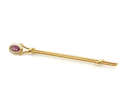 BROCHE barette en or jaune 750 ornée d'une...
