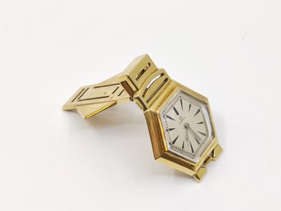 OMEGA - MONTRE CLIP ou agrafe en or jaune...