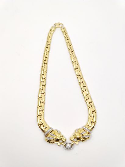 COLLIER en or 750° agrémenté de têtes de...