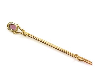 BROCHE barette en or jaune 750 ornée d'une...