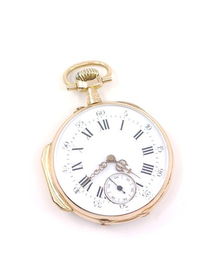 MONTRE de gousset en or jaune 750° 

Poids...