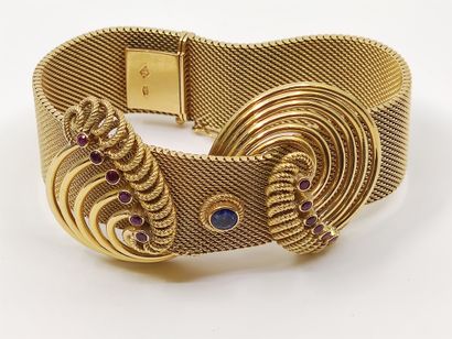 BRACELET en or 750, orné de pierres de synthèse

Poids...