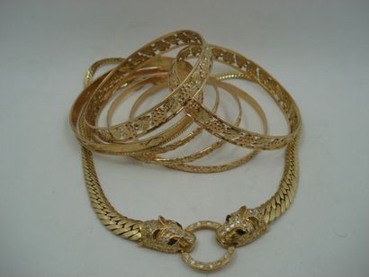 6 Bracelets Or 18kt 61,91 g 1 Collier Or...