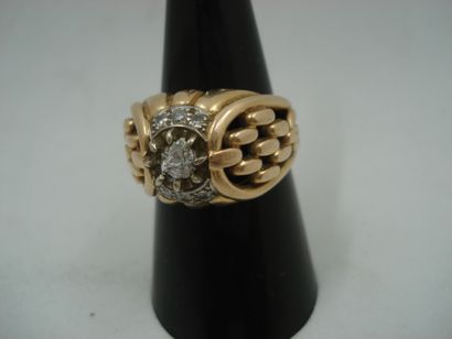 1 Bague Or 18kt et diamants 9,97 g pierre...