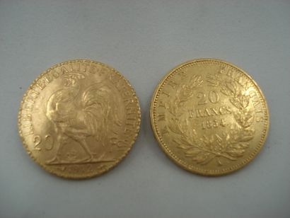 1 Pièce Or 22kt 6,40 g de 20 francs Napoleon...