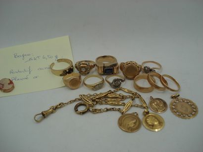 6 Bagues Or 2 tons,pierres et diamants 33,49...