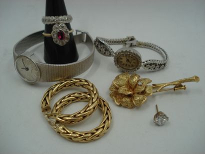 2 Montres de dame:1 en Or 18kt PB:34,03g...