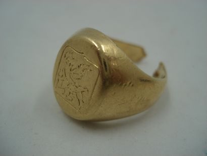 1 Bague chevalière Or jaune 18kt 13,93 g...