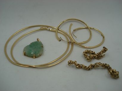 1 Collier Or 18kt 8,71 g déterioré 1 Paire...