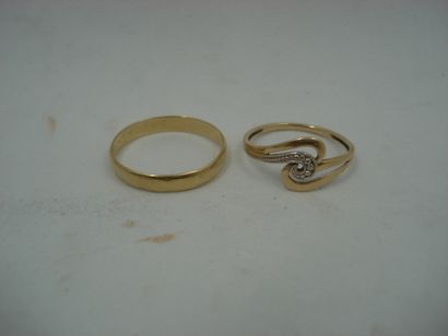 1 Alliance Or 18kt 1,98 g 1 Bague Or 18kt...