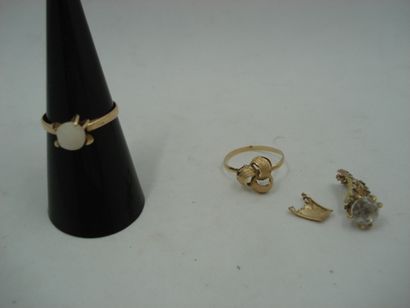 1 Bague Or 14kt 0,93 g déteriorée 2 Débris...