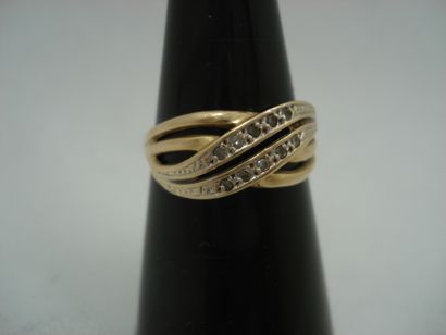 1 Bague Or 18kt et diamants 2,15 g déter...