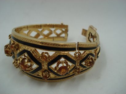 1 Bracelet Or 18kt,pierres et émail 48,19...
