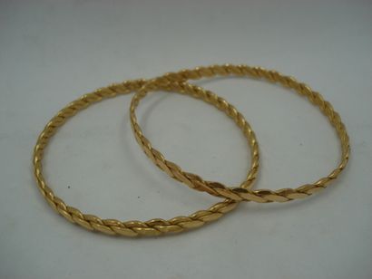 2 Bracelets Or 22kt 39,99 g rigides joncs...