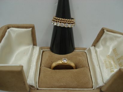 1 Bague Or 18kt et diamant 0,20ct env 6,52...