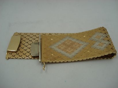 1 Bracelet Or 3 tons 18kt 98,67 g manchette...