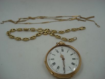 1 Montre gousset Or 18kt PB:24,96 g ciselée...