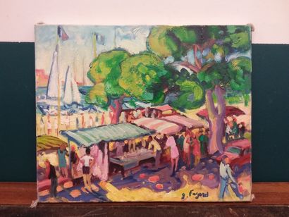 FAGARD 

The market of Bandol 

Oil on canvas...
