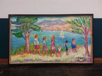 FAGARD 

Walk on the coast 

Oil on canvas...