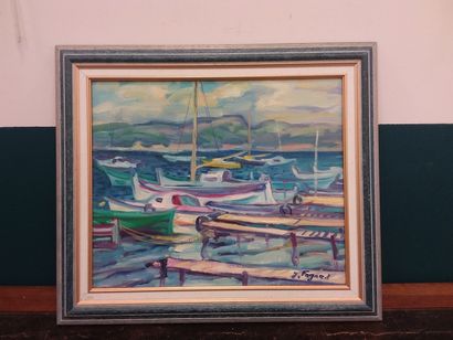 FAGARD 

Bateaux au Brusc 

Huile sur toile...