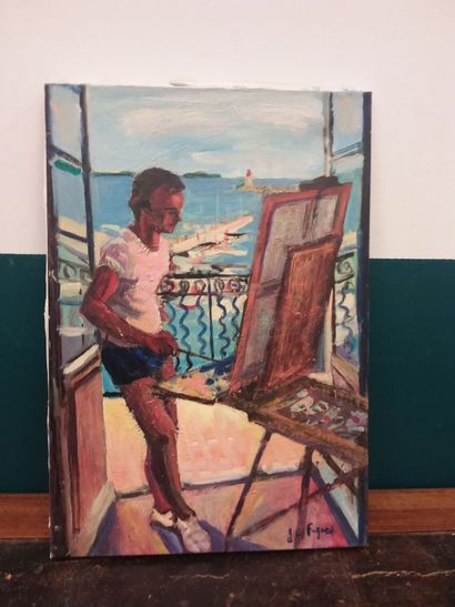 FAGARD 

The painter in action 

Oil on canvas...