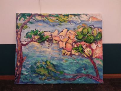 FAGARD 

Rochers flamboyans 

Huile sur toile...