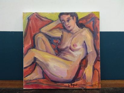 FAGARD 

Pose dans le tissu rouge 

Huile...