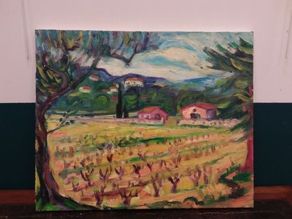 FAGARD 

Vines in autumn

Oil on canvas 

Size:...