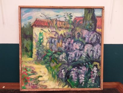 FAGARD 

Landscape with wisteria 

Oil on...