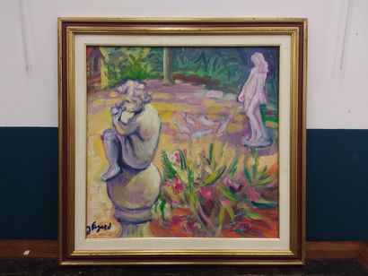 FAGARD 

Statues in the garden 

Oil on canvas...