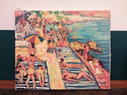 FAGARD 

Beach at Portissol 

Oil on canvas...