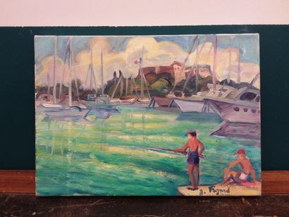 FAGARD 

Fishermen in Antibes 

Oil on canvas...