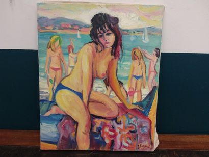 FAGARD

jeune fille au bord de l'eau 

Huile...